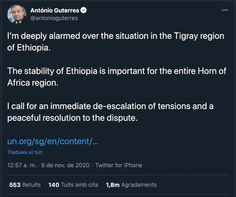 António Guterres-tweet